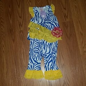 Baby Nay striped Capri rumba outfit  Sz 18m  NWT